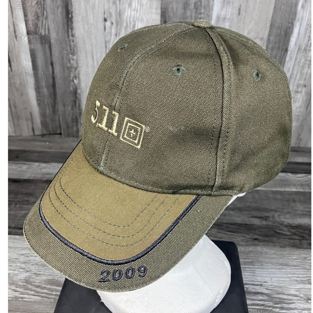 5.11 Tactical Series 2009 Olive Green Tan Cotton Canvas Baseball Cap Hat OSFA